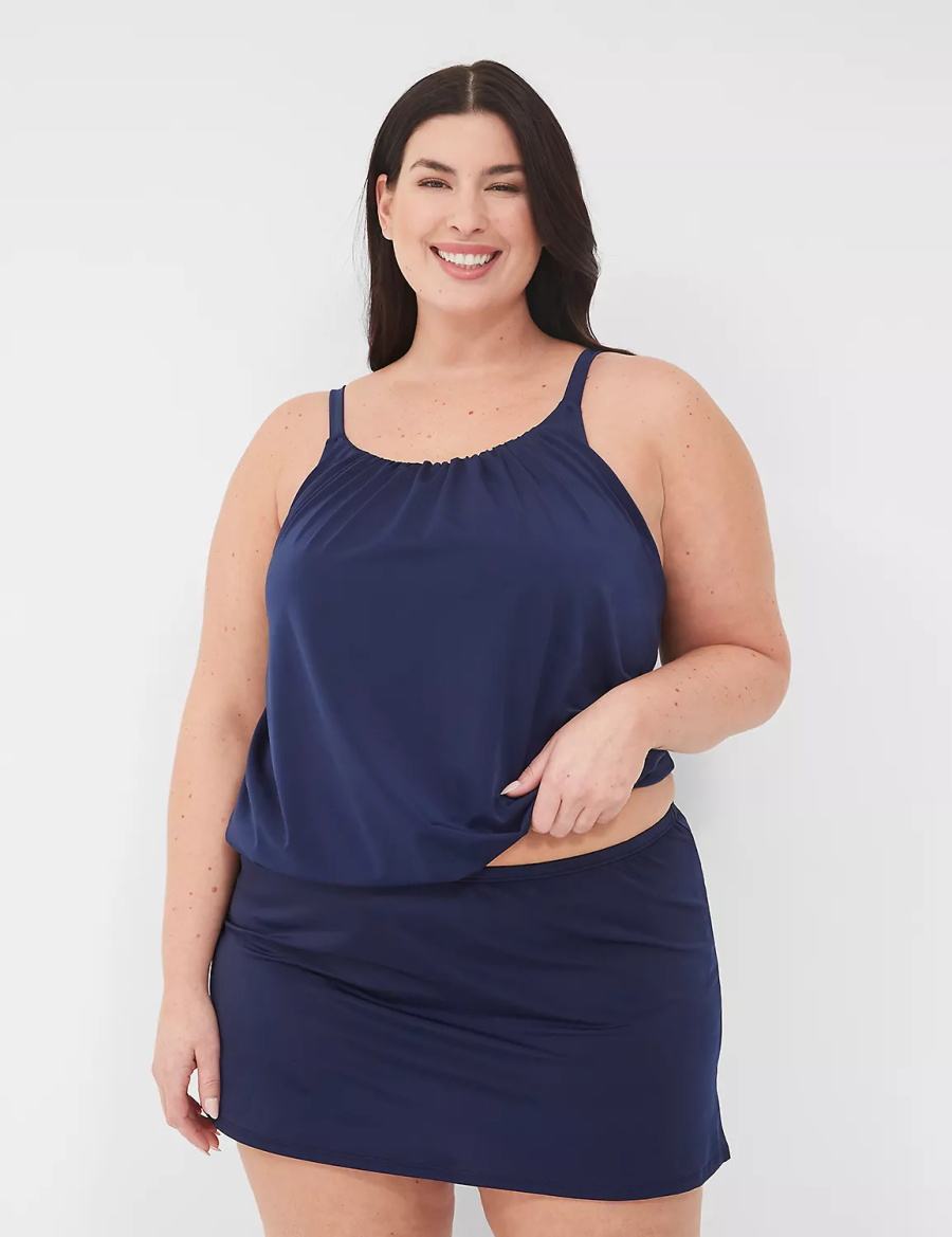 Lane Bryant Side Slit Swim Rokken Dames Blauw | HQW1542VK