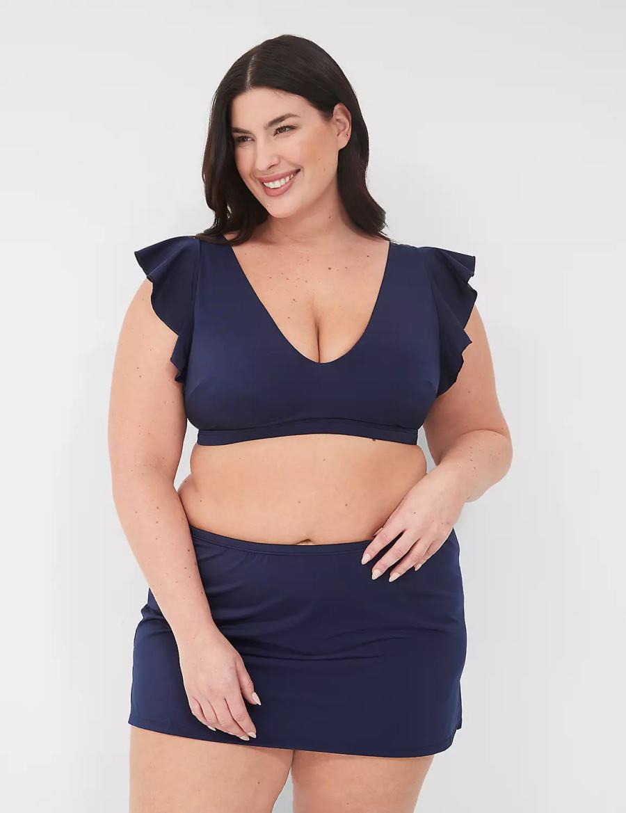 Lane Bryant Side Slit Swim Rokken Dames Blauw | HQW1542VK