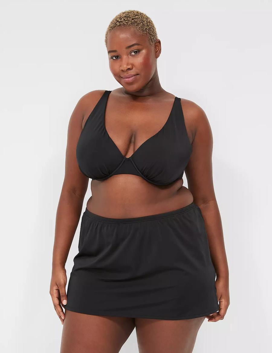 Lane Bryant Side Slit Swim Rokken Dames Zwart | DRL277WG