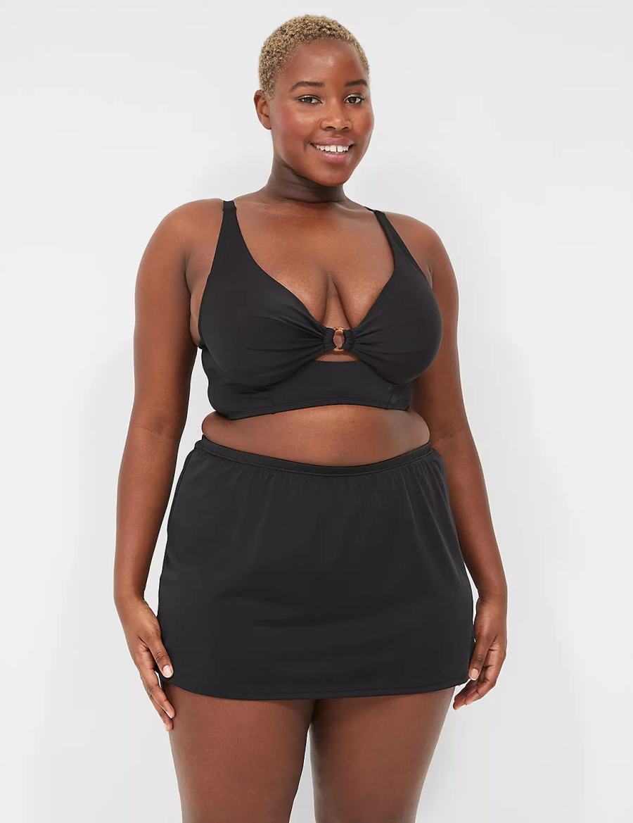 Lane Bryant Side Slit Swim Rokken Dames Zwart | DRL277WG