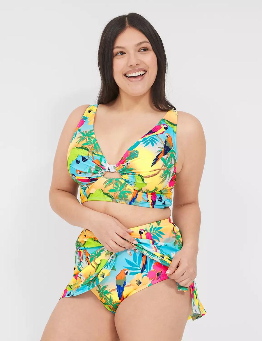 Lane Bryant Side Slit Swim Rokken Dames Geel Gekleurd | SKG2431MZ