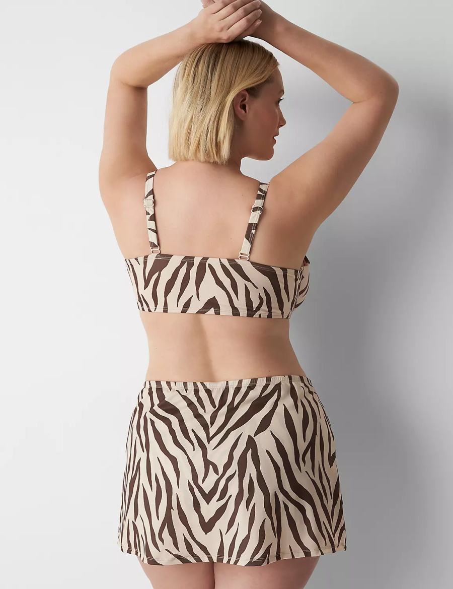 Lane Bryant Side Slit Swim Rokken Dames Bruin Gekleurd | JLX6284GX