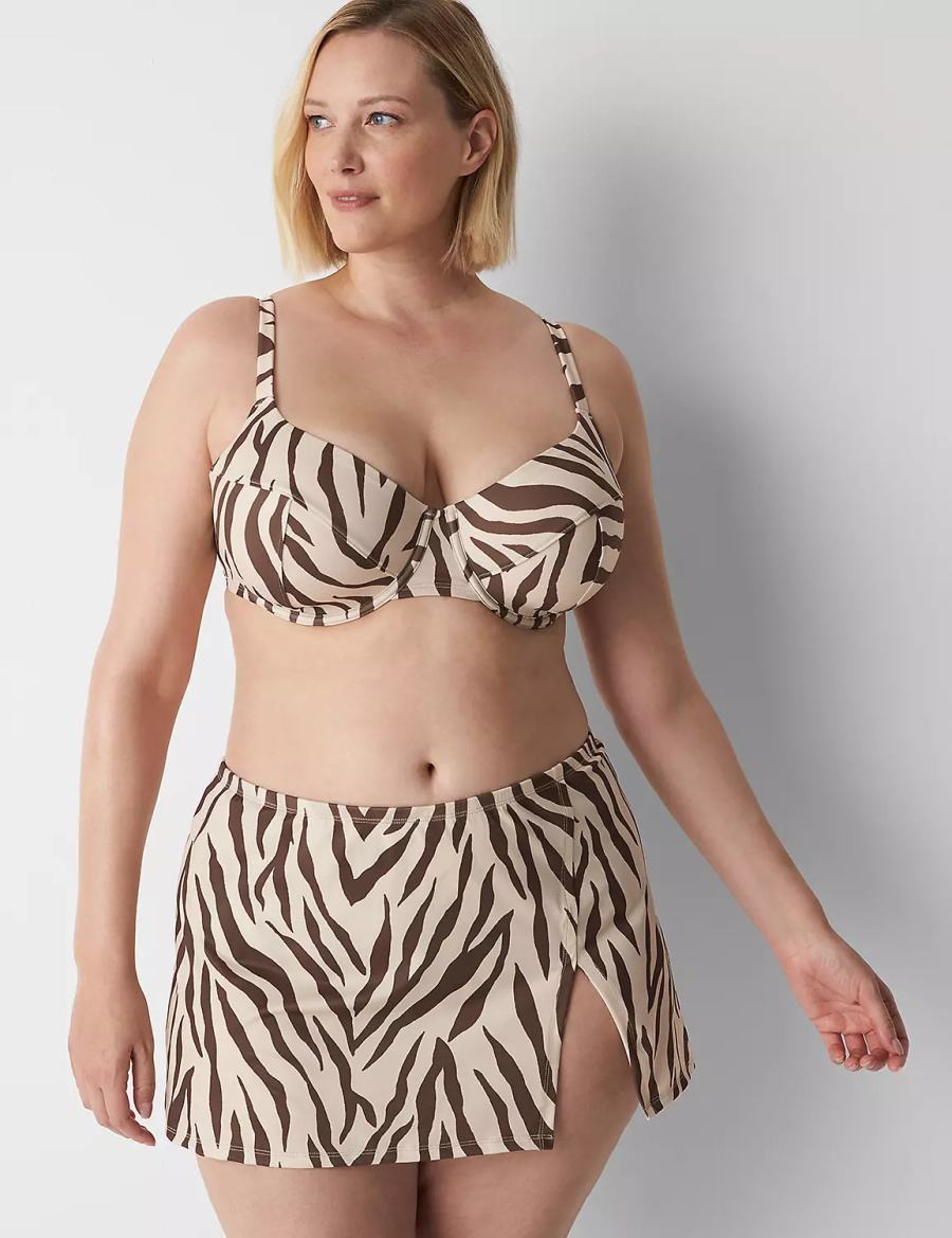 Lane Bryant Side Slit Swim Rokken Dames Bruin Gekleurd | JLX6284GX