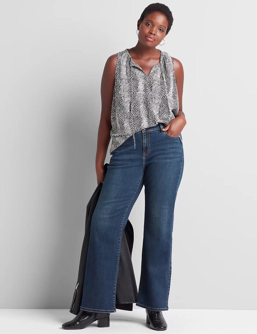 Lane Bryant Signature Fit Boot Jeans Dames Donkerblauw | DIV32IY
