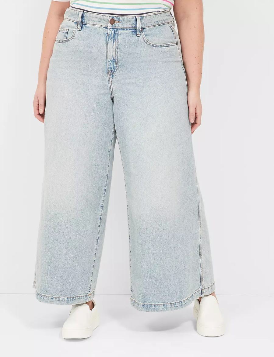 Lane Bryant Signature Fit High-Rise Ultra Wide Leg Jeans Dames Lichtblauw | LAL5262ZI