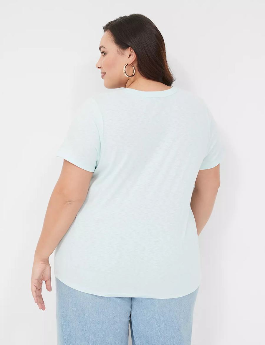 Lane Bryant Spring Graphic Tee T-shirts Dames Blauw | EWJ1094HF