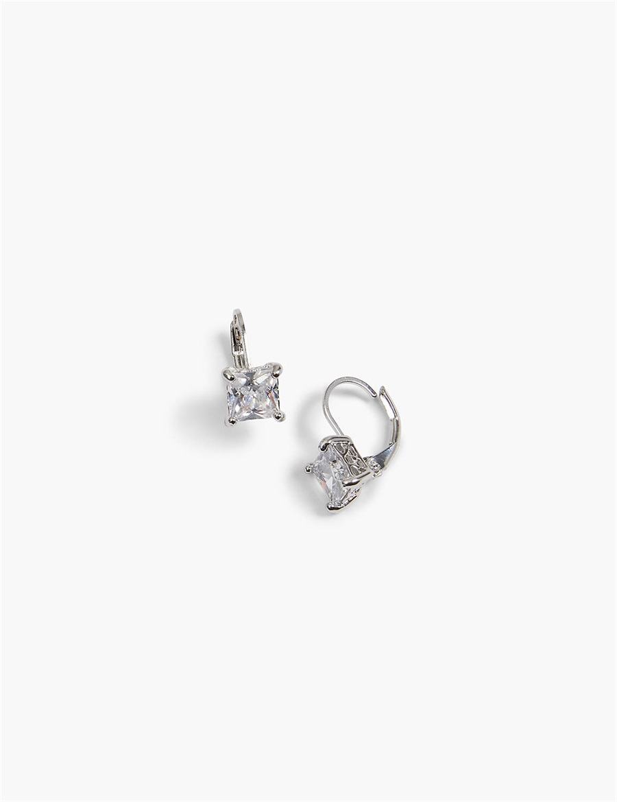 Lane Bryant Square Drop Oorbellen Dames Zilver | QZB8615KL