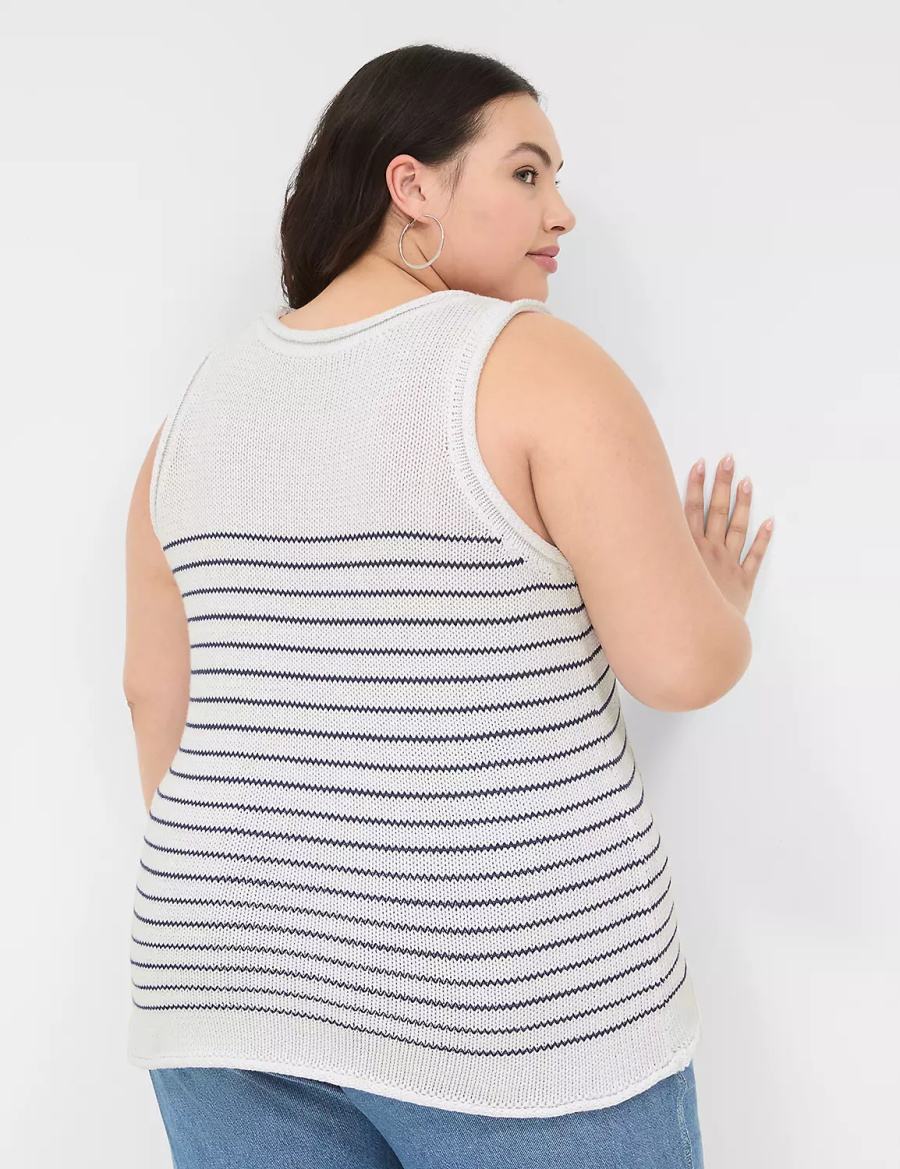 Lane Bryant Striped Tanktop Dames Wit | GYB1435JQ
