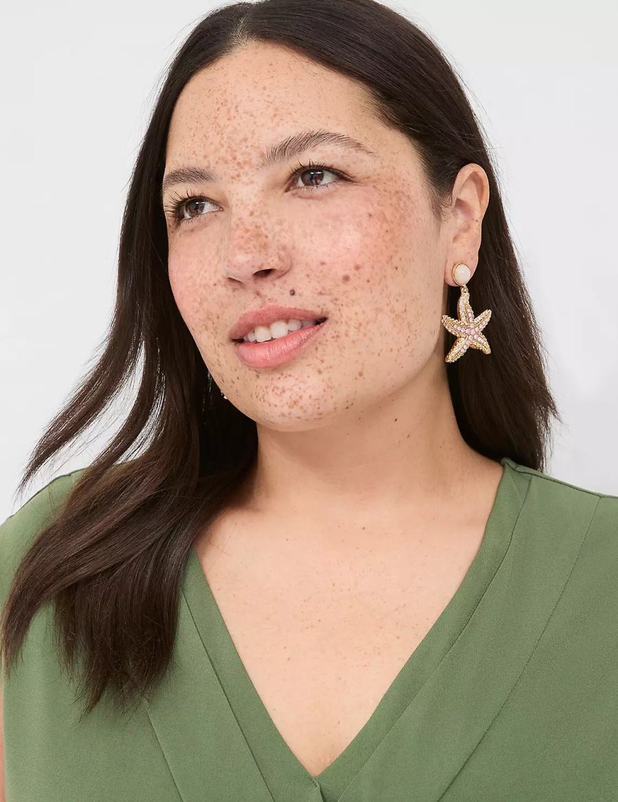 Lane Bryant Summer Whimsy Starfish Statement Oorbellen Dames Goud | CQB5261JO