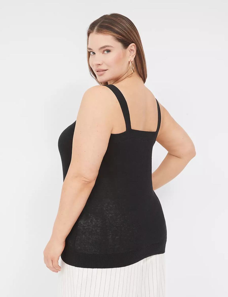 Lane Bryant Sweater Tanktop Dames Zwart | CAH9224YV