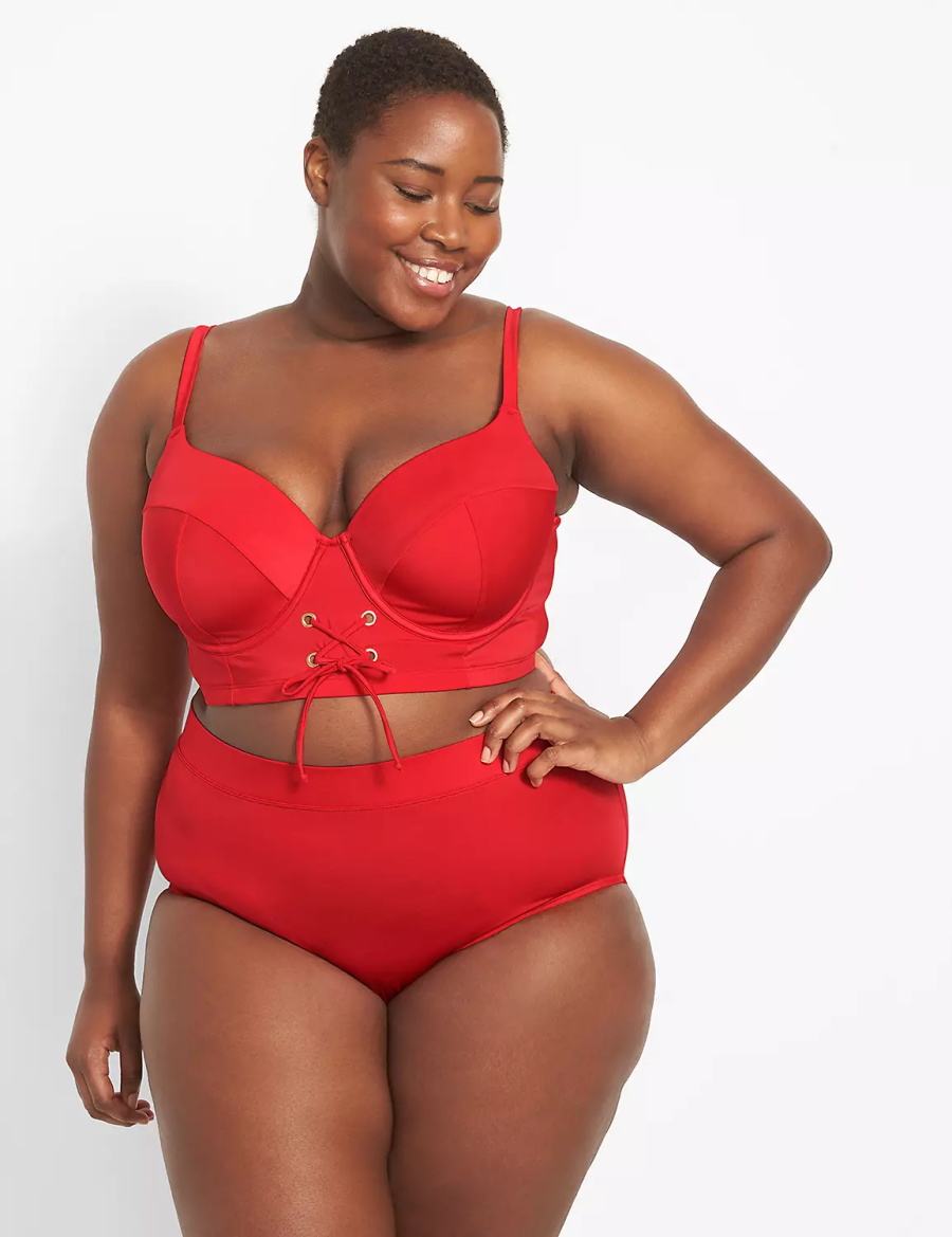 Lane Bryant Swim Slips Dames Rood | OJM302GF