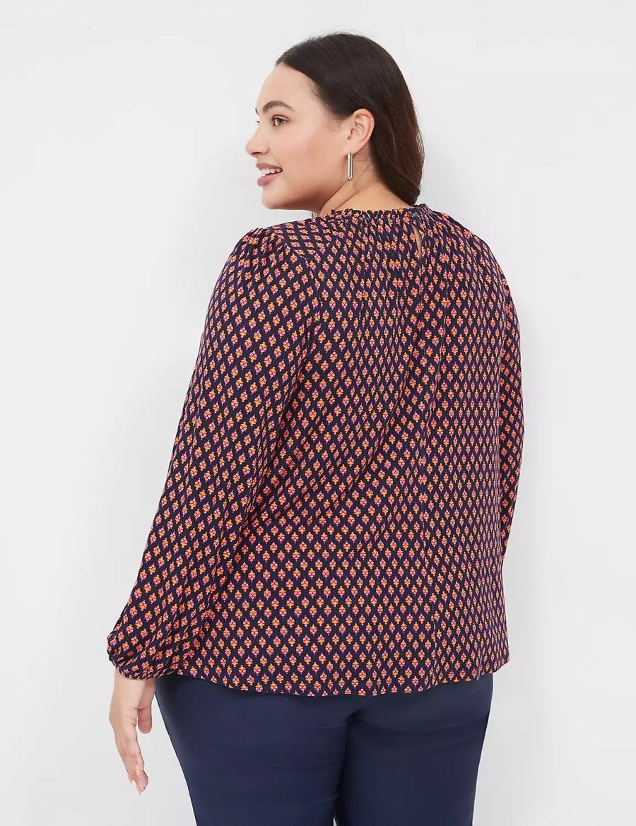 Lane Bryant Swing Crew-Neck Top Blouse Dames Koffie | MZW7540GZ