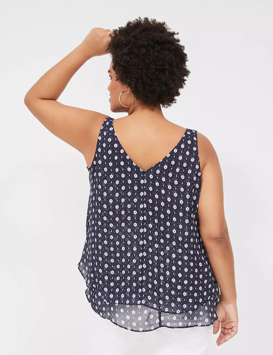Lane Bryant Swing Double-Layer Chiffon Tanktop Dames Paars | LBY3656BG