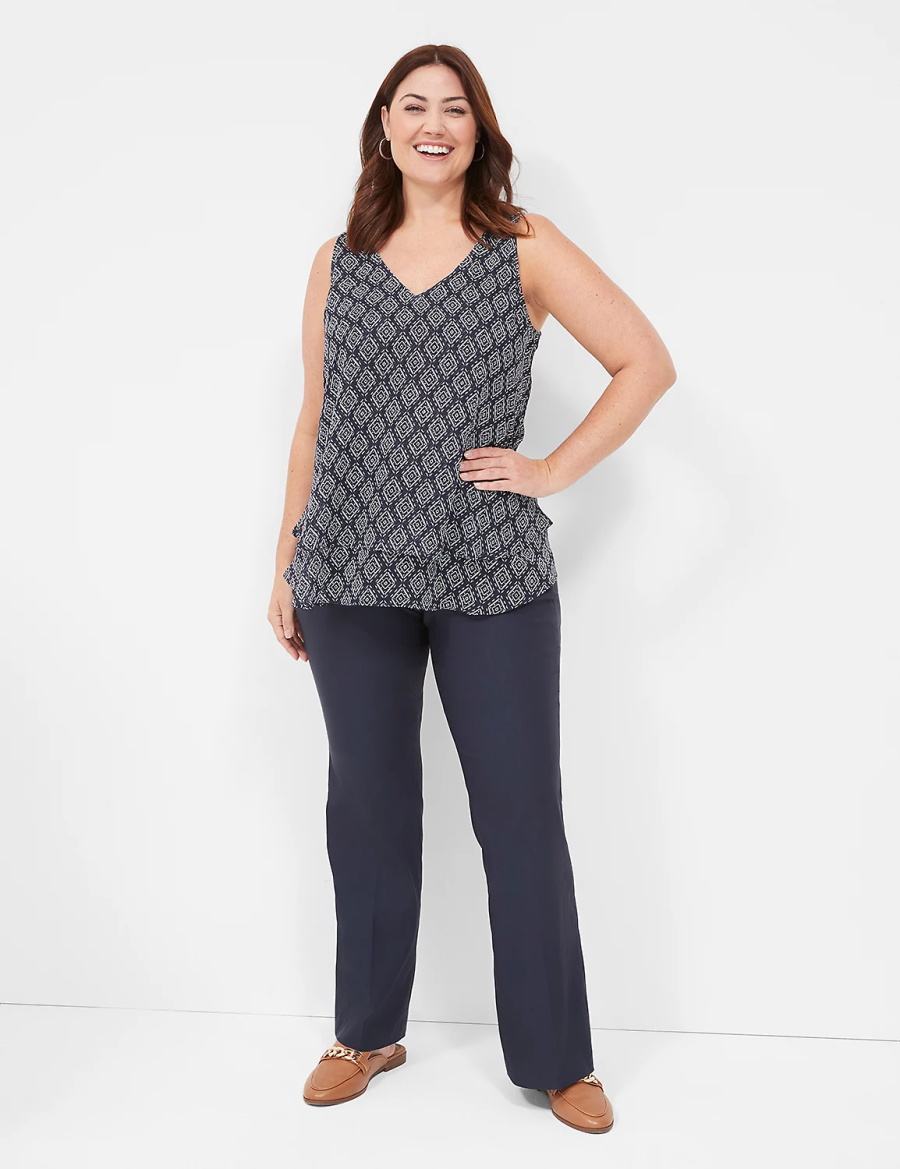 Lane Bryant Swing Double-Layer Chiffon Tanktop Dames Donkerblauw | YGY4595JG