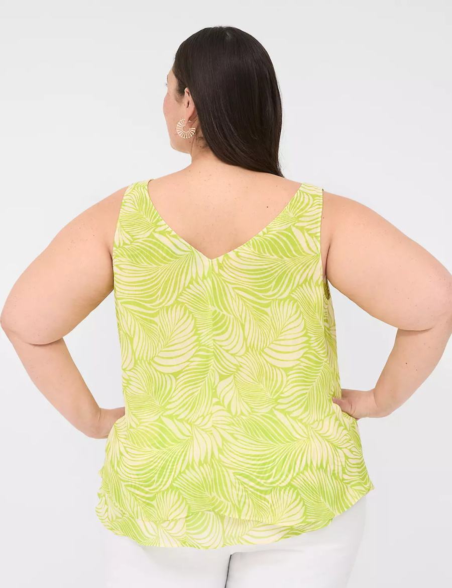 Lane Bryant Swing Double-Layer Chiffon Tanktop Dames Lichtgroen | DPM845EK