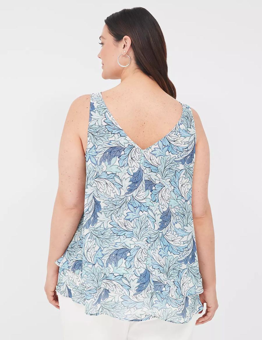 Lane Bryant Swing Double-Layer Chiffon Tanktop Dames Blauw | QFZ5950YF