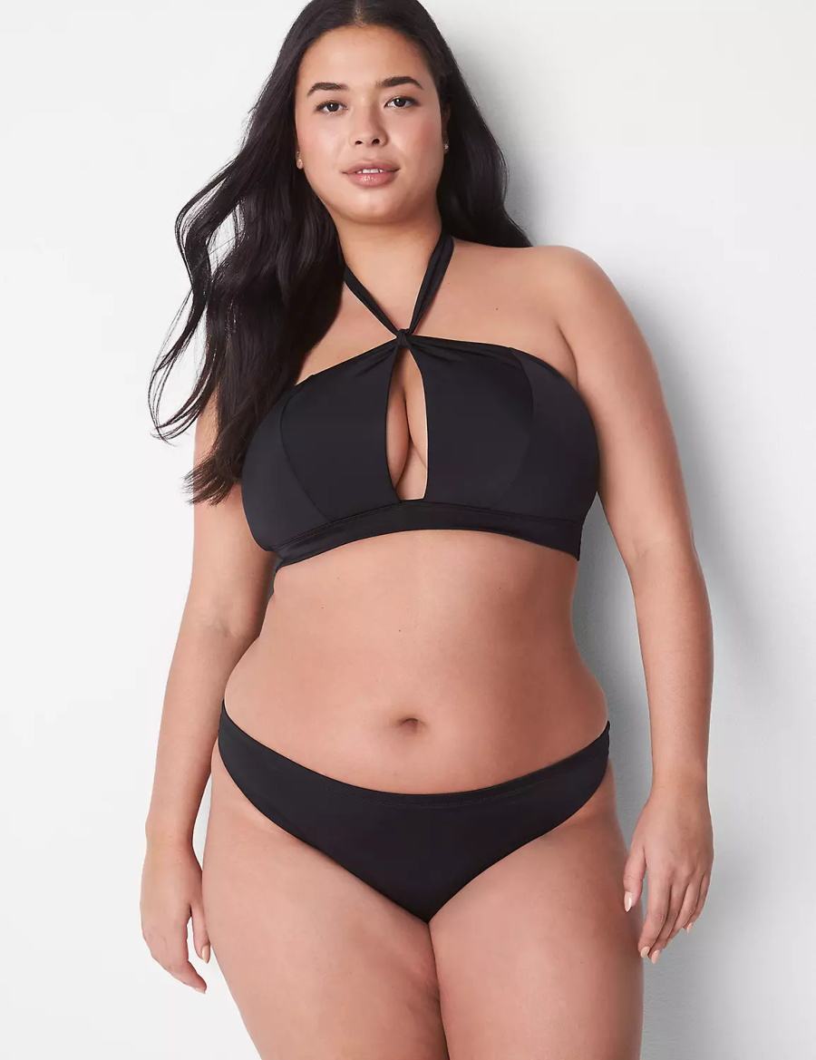 Lane Bryant Tanga Swim Slips Dames Zwart | IRS8889AG