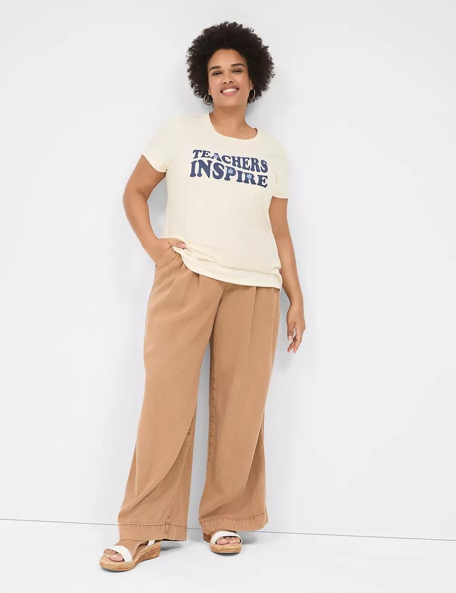 Lane Bryant Teachers Inspire Graphic Tee T-shirts Dames Wit | FGA8743YC
