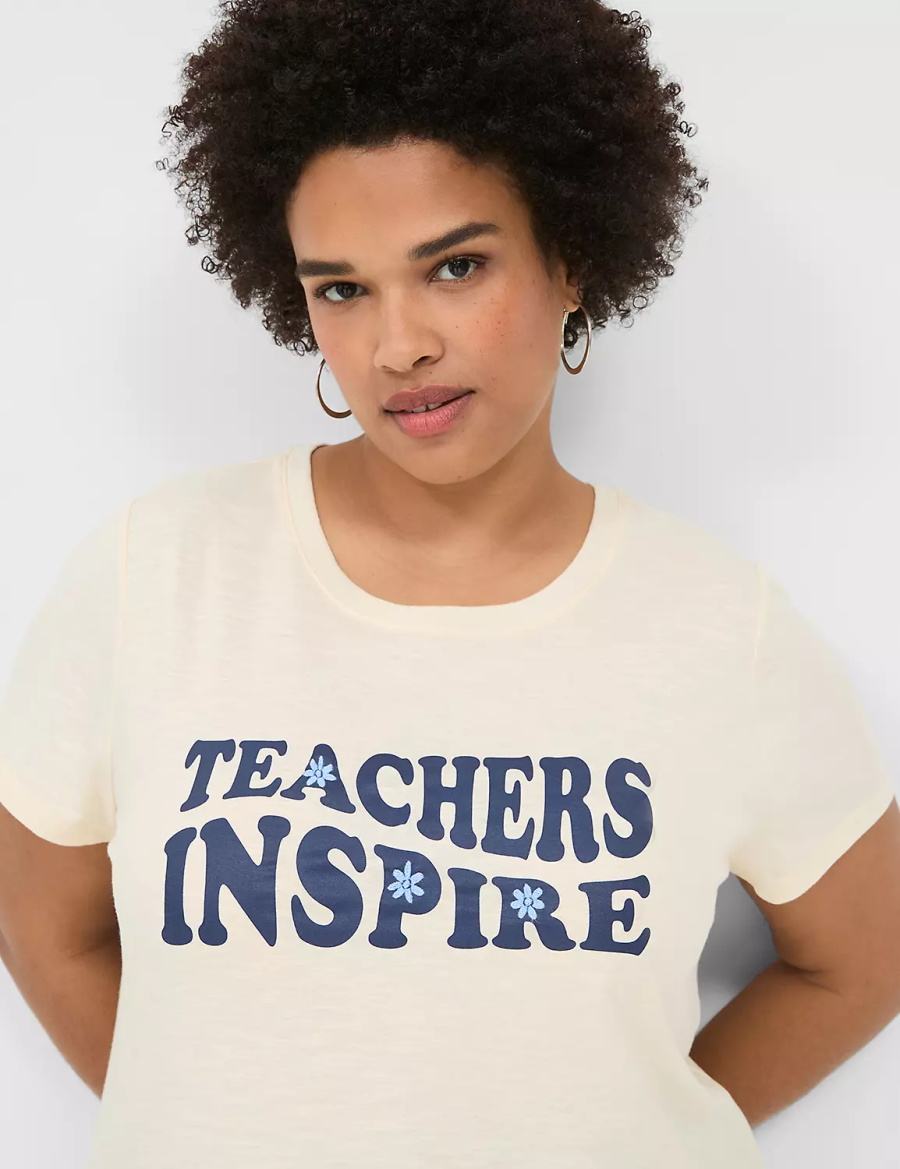 Lane Bryant Teachers Inspire Graphic Tee T-shirts Dames Wit | FGA8743YC