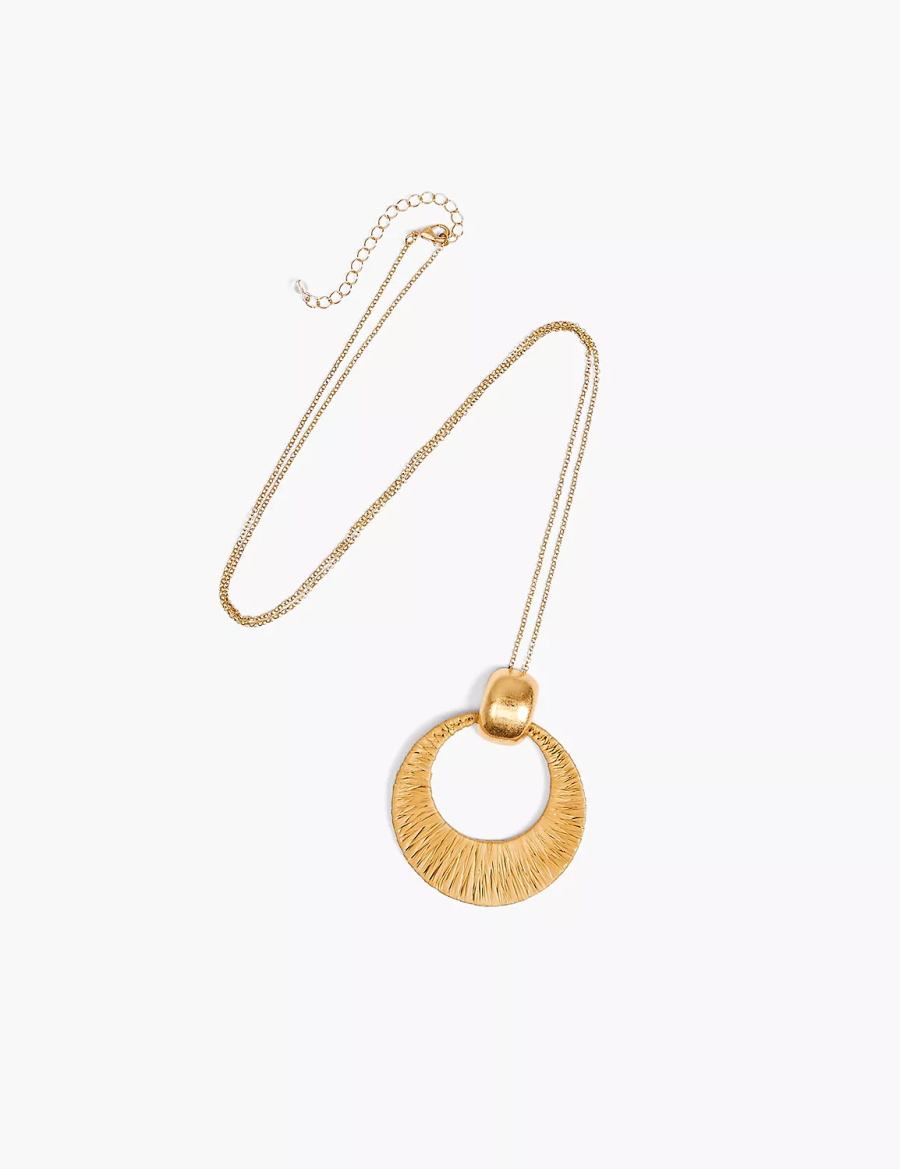 Lane Bryant Textured Circle Ketting met Hanger Dames Goud | IGQ6833VM