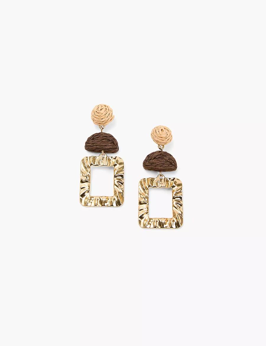 Lane Bryant Textured Drop Oorbellen Dames Goud | YKI1758GR