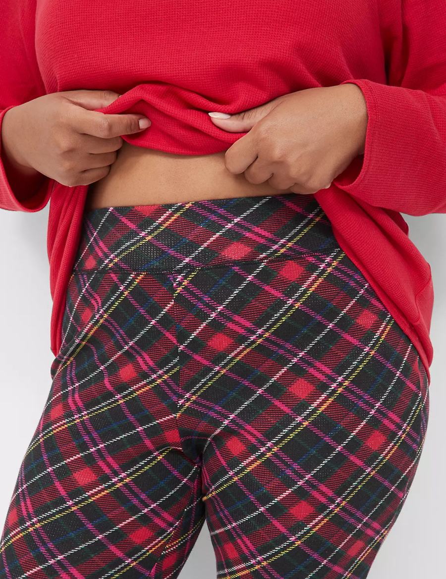 Lane Bryant Thermal Henley Tee & Legging PJ Set Pyjama Dames Rood Gekleurd | HRJ8942PG