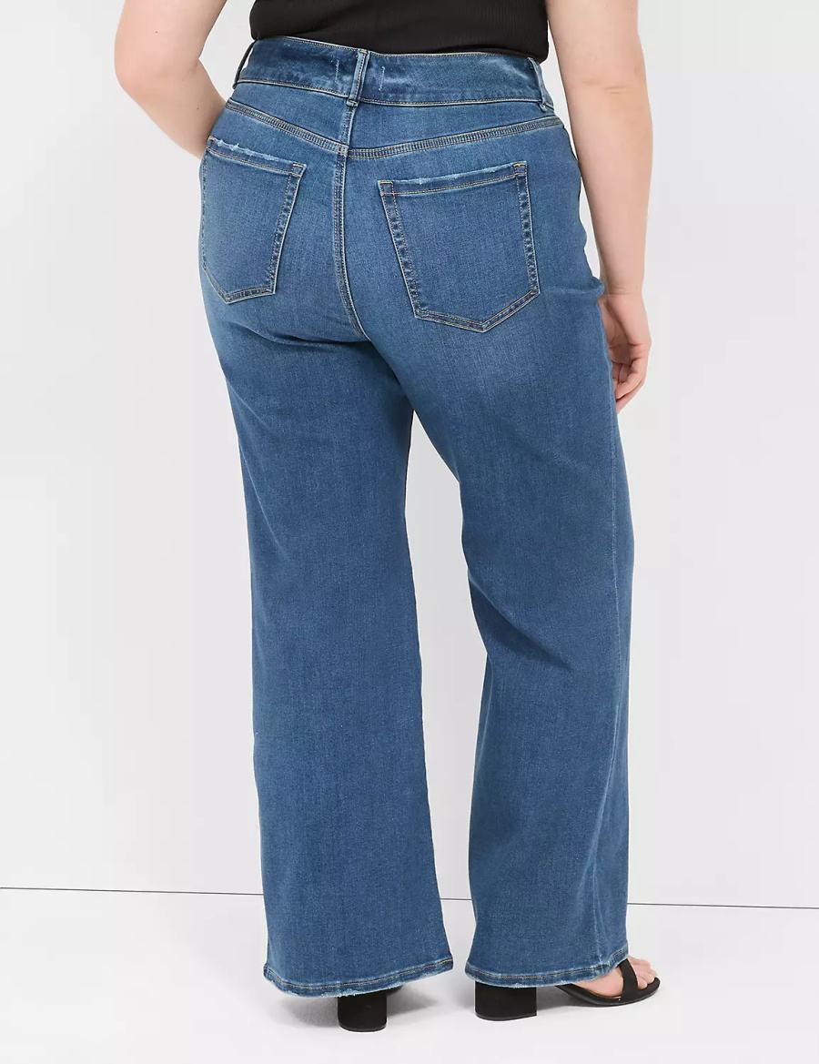 Lane Bryant Tighter Tummy Fit High-Rise Flare Jeans Dames Blauw | HPD9269PL