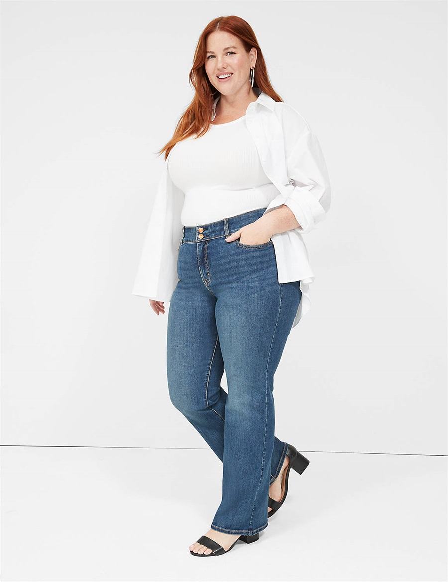 Lane Bryant Tighter Tummy High-Rise Boot Jeans Dames Blauw | RRN5430AA