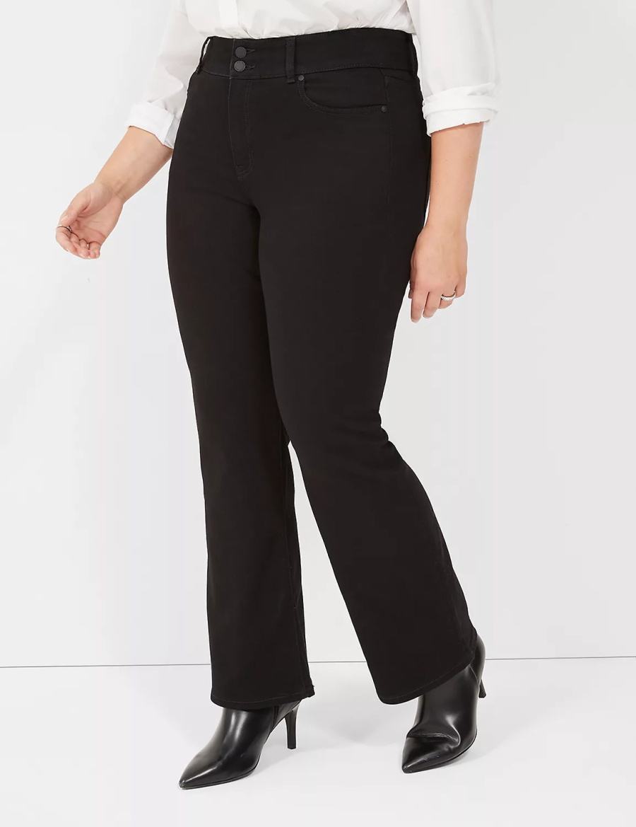Lane Bryant Tighter Tummy High-Rise Boot Jeans Dames Zwart | DJM6966OU
