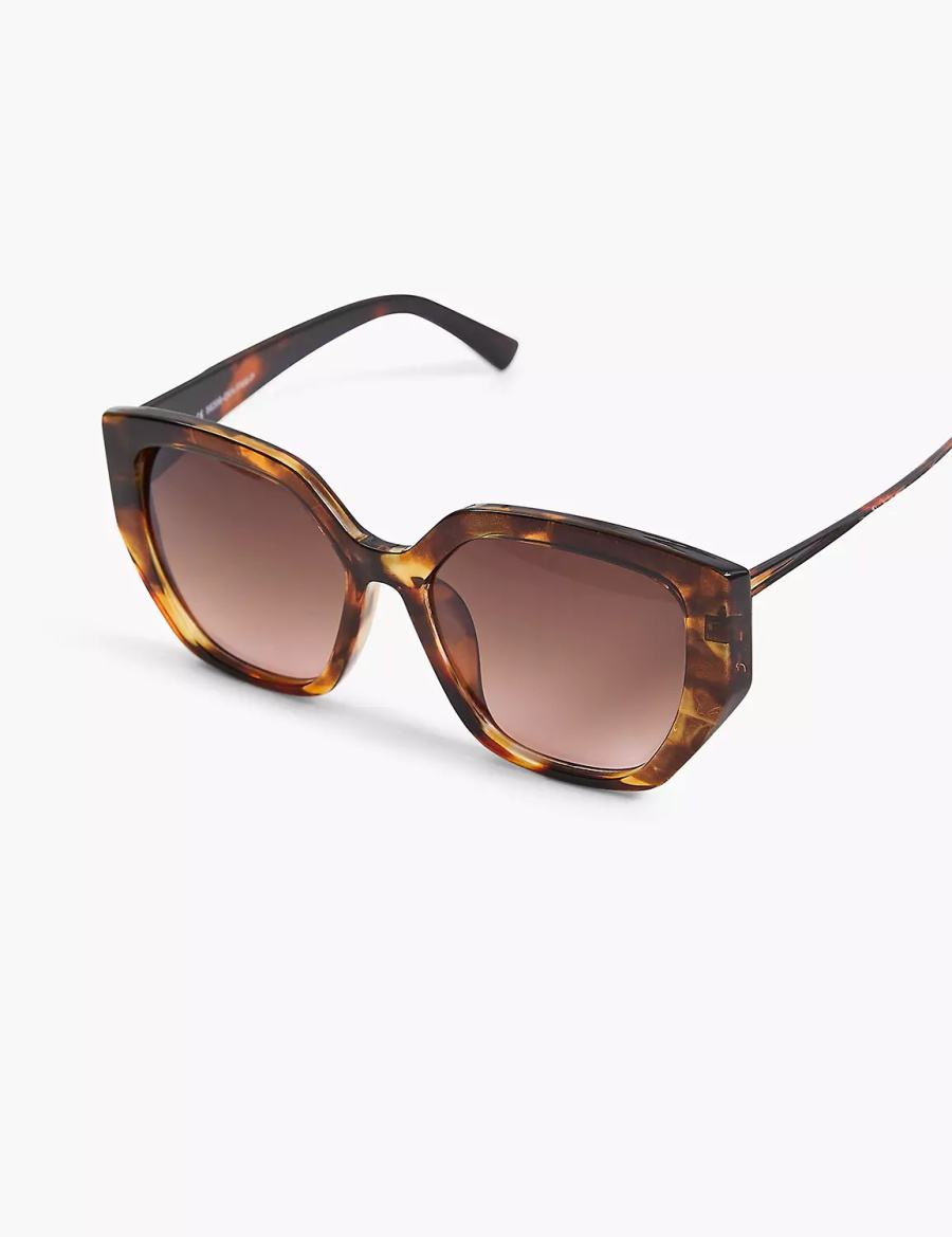 Lane Bryant Tortoiseshell Print Cateye Zonnebril Dames Geel | BAZ8981PR
