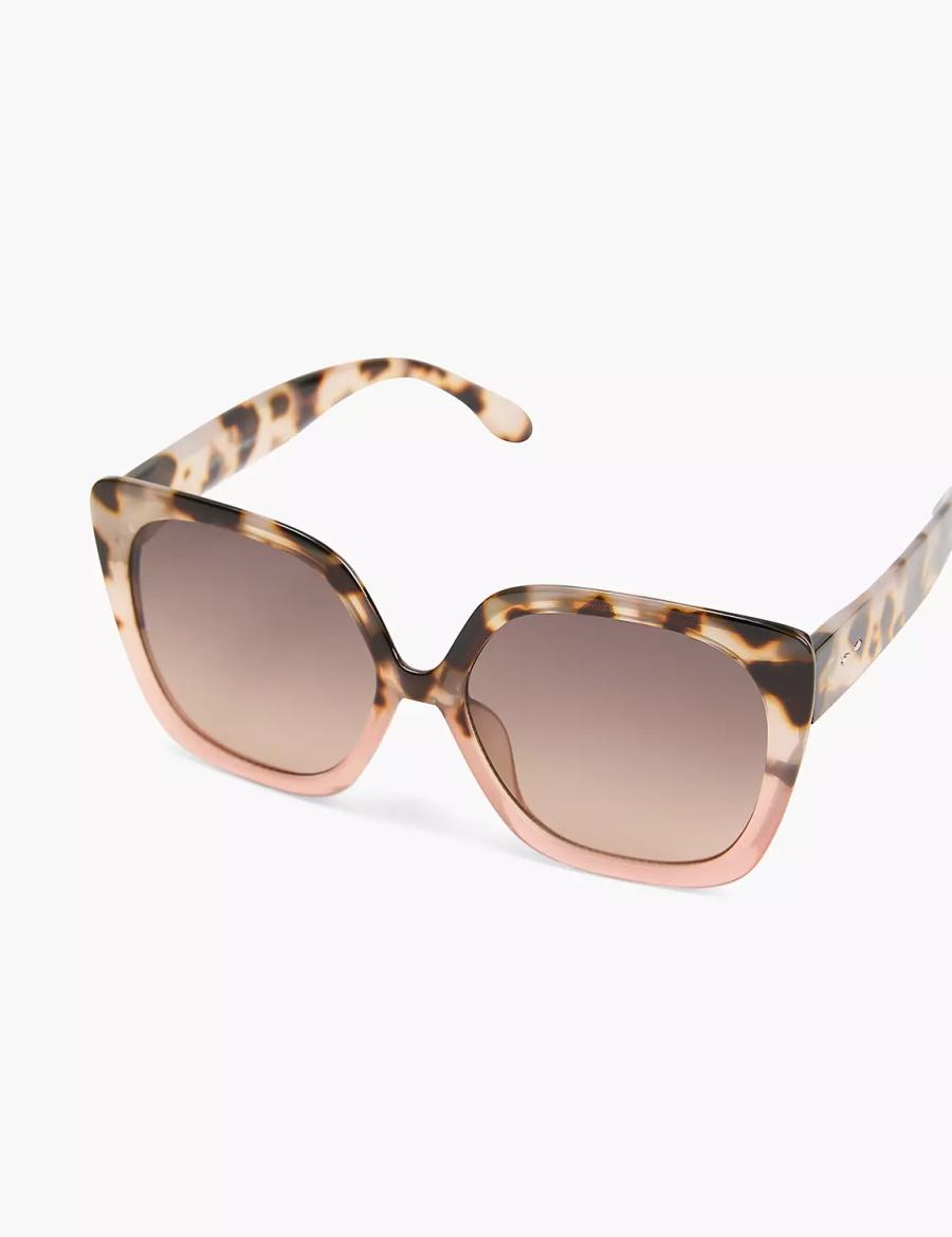 Lane Bryant Tortoiseshell Print & Pink Ombre Large Cateye Zonnebril Dames Bruin Roze | ZTA6827IS