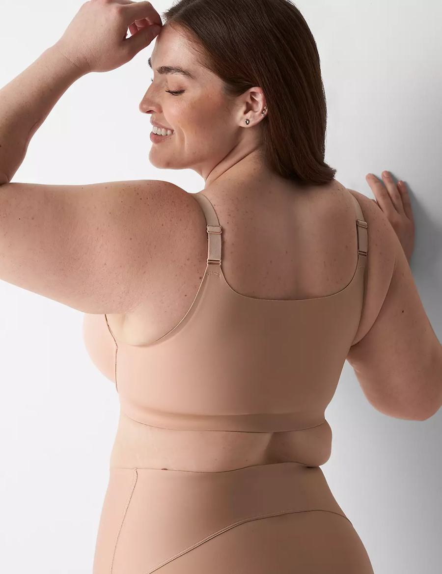 Lane Bryant Totally Smooth Full Coverage Front-Close Bralettes Dames Beige | VYL9241DY