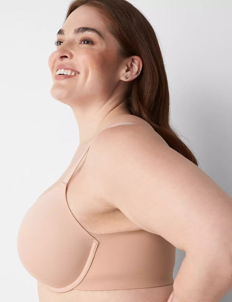 Lane Bryant Totally Smooth Full Coverage Front-Close Bralettes Dames Beige | VYL9241DY