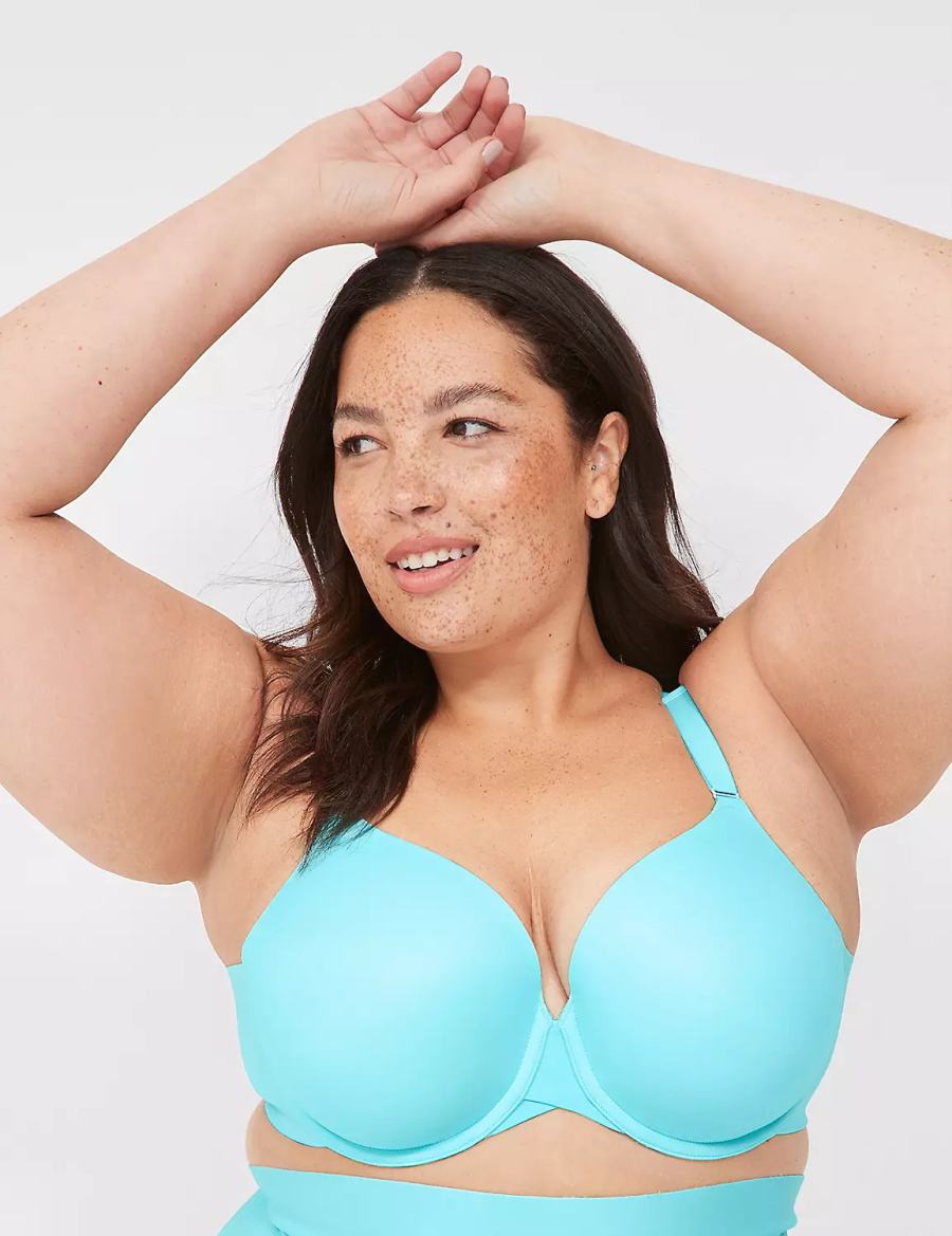 Lane Bryant Totally Smooth Lightly Lined Full Coverage Bralettes Dames Turquoise | OEX8111YZ