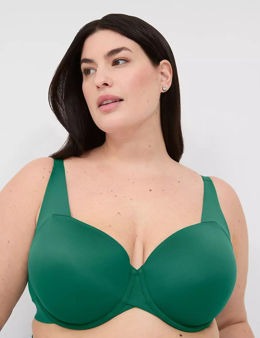 Lane Bryant Totally Smooth Lightly Lined Balconette BH Dames Donkergroen | QFH4563BS