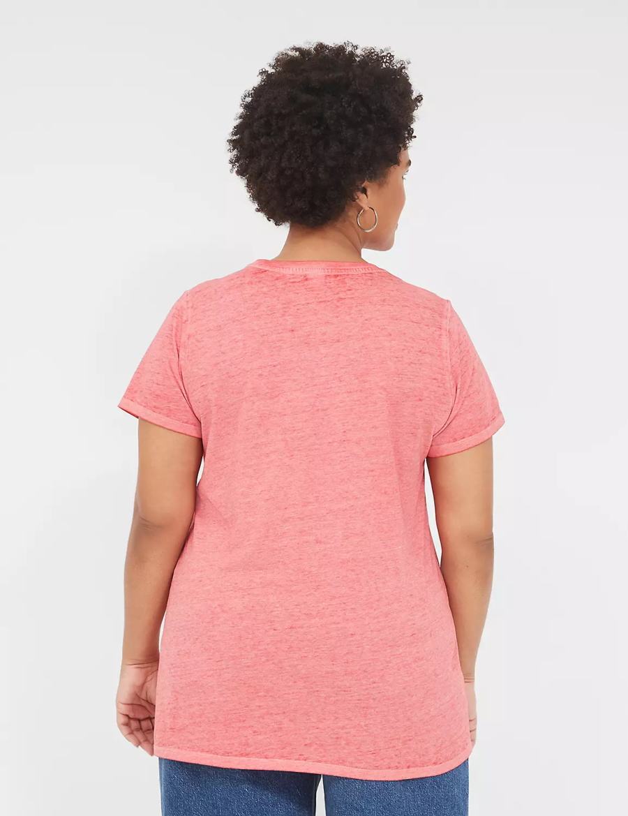 Lane Bryant USA Graphic Tee T-shirts Dames Rood | MGU7012TB
