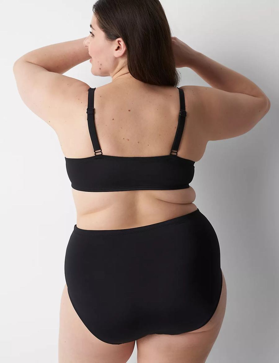 Lane Bryant Underwire Balconette Swim Bikinitop Dames Zwart | EMP8077FD