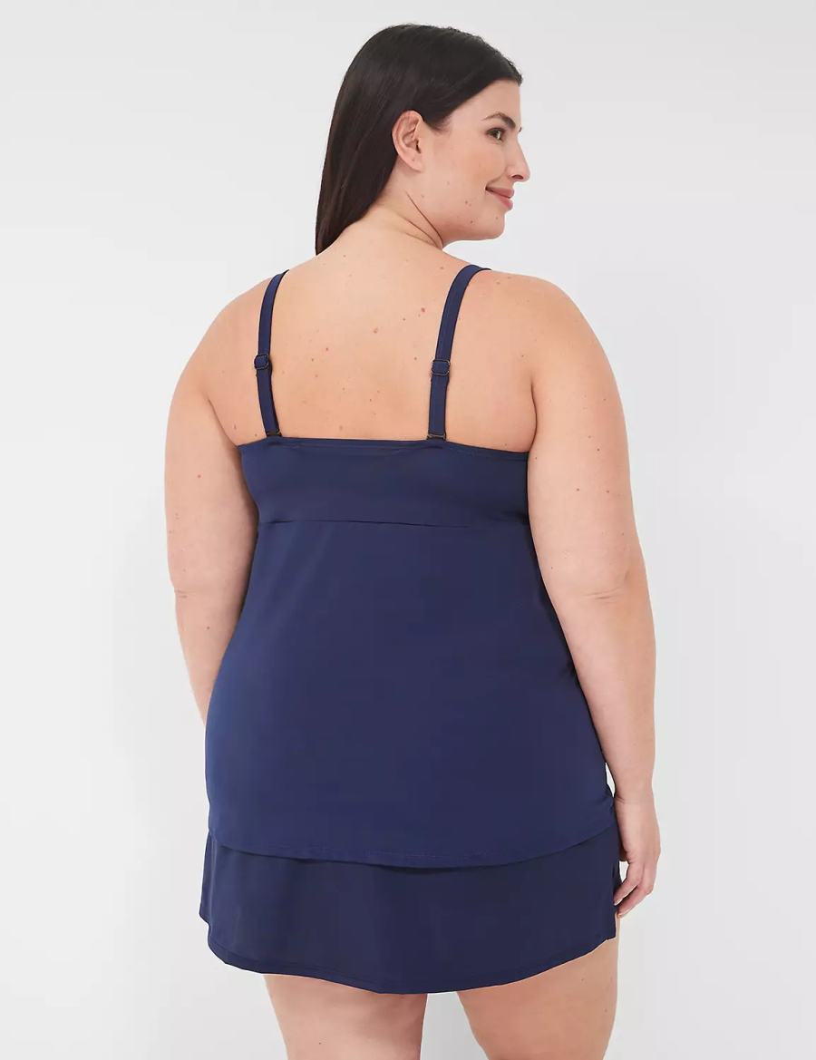 Lane Bryant Underwire Knot-Front Tankini Bikinitop Dames Blauw | YLW2830XA
