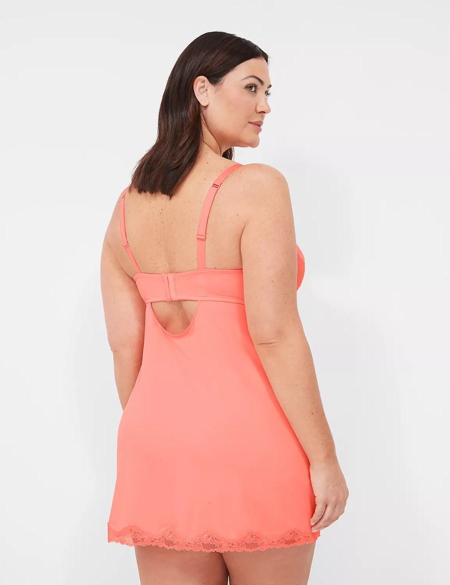 Lane Bryant Underwire Lace Slip Jurk Dames Roze | WYX7617DU