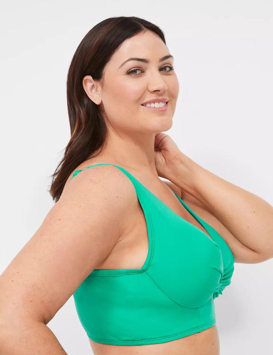 Lane Bryant Underwire Longline O-Ring Bikinitop Dames Turquoise | BSR9799CM