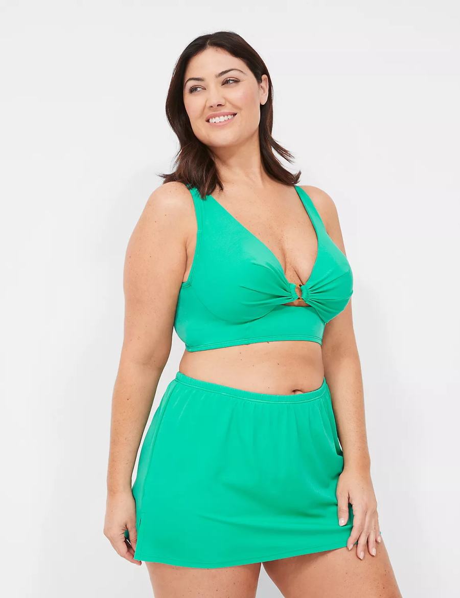 Lane Bryant Underwire Longline O-Ring Bikinitop Dames Turquoise | BSR9799CM