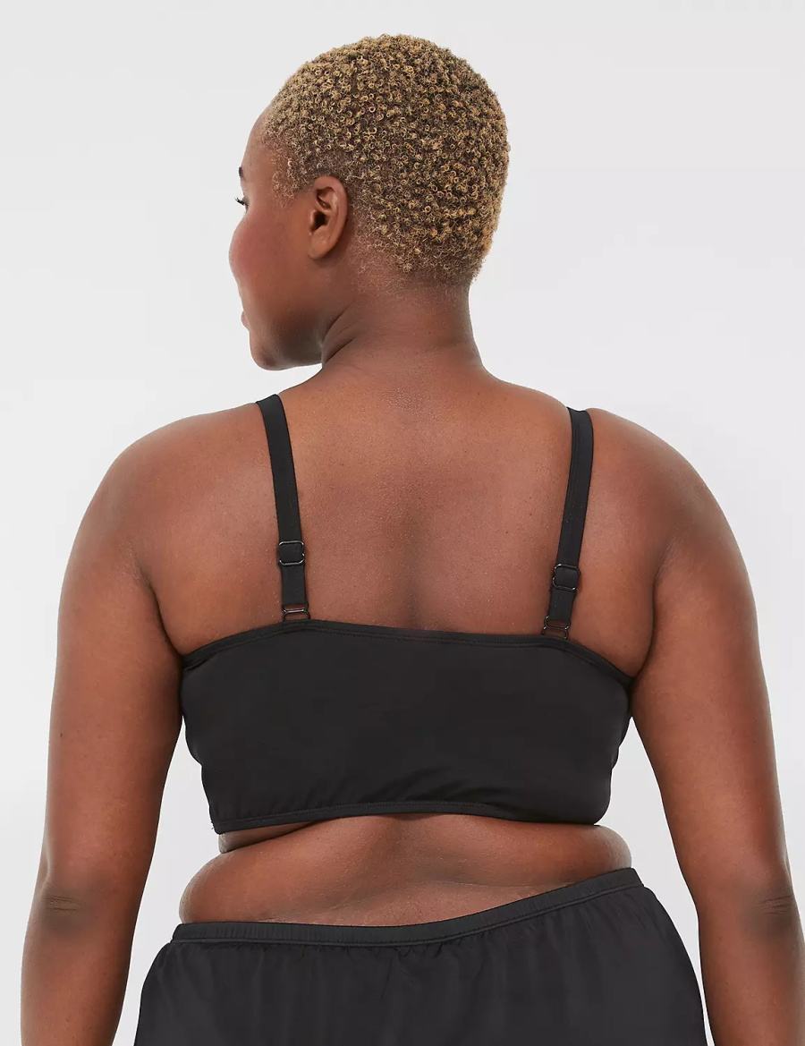 Lane Bryant Underwire Longline O-Ring Bikinitop Dames Zwart | VIE747MG