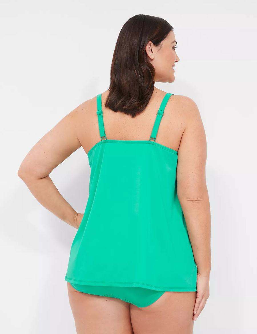 Lane Bryant Underwire O-Ring Tankini Bikinitop Dames Turquoise | VHH490NK