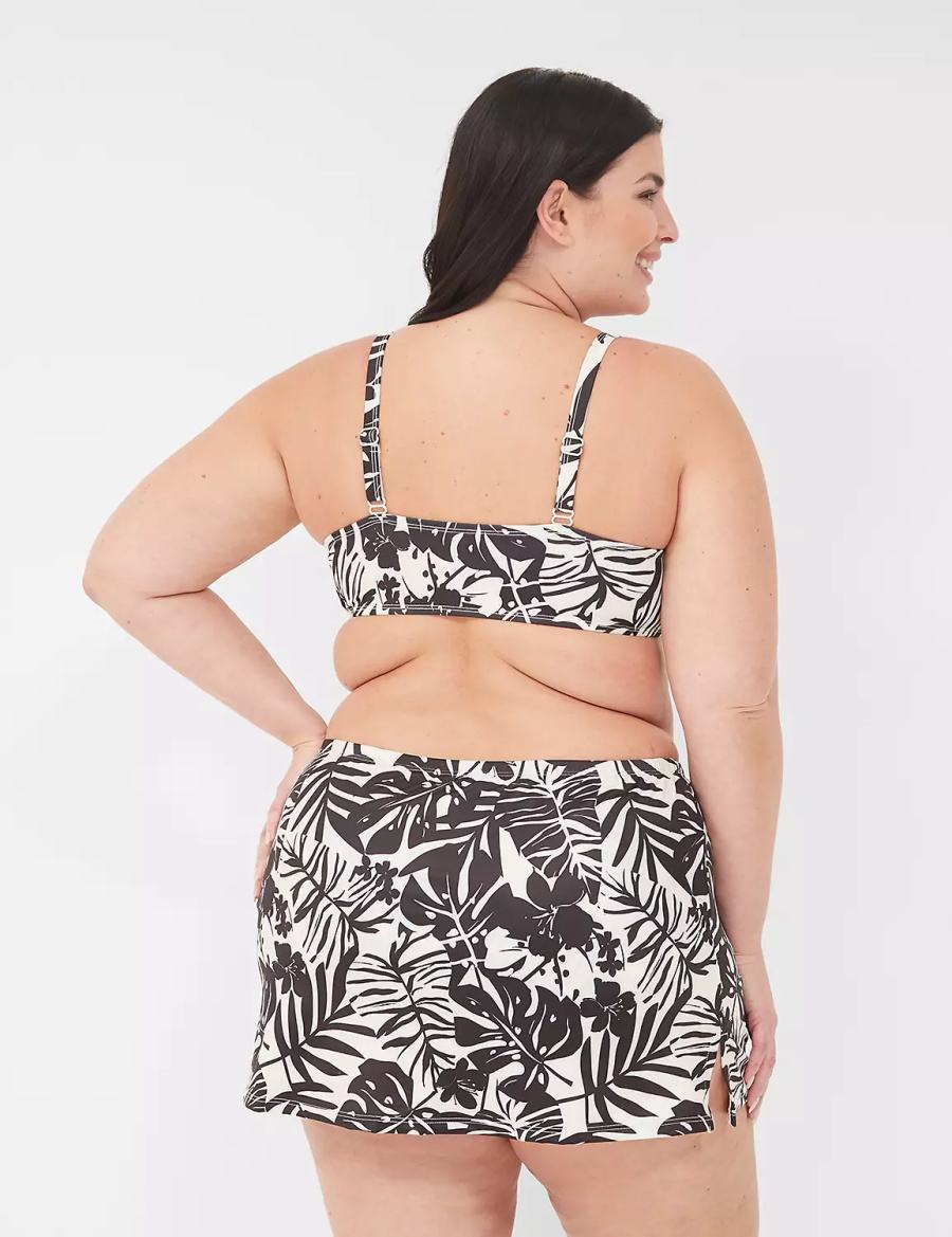 Lane Bryant Underwire Plunge Bikinitop Dames Wit Zwart | KBZ8217DX