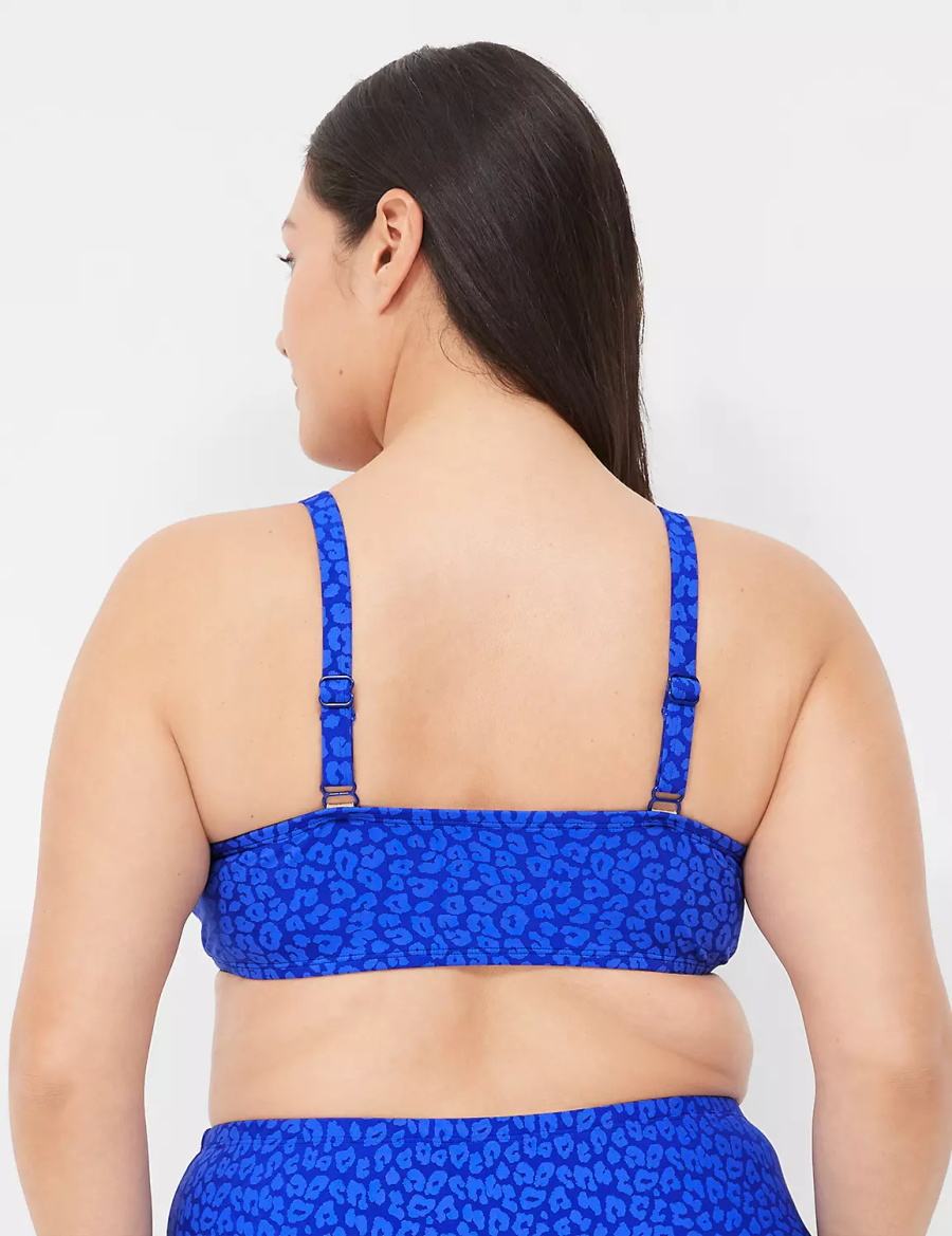 Lane Bryant Underwire Plunge Bikinitop Dames Donkerblauw | RAF993OI