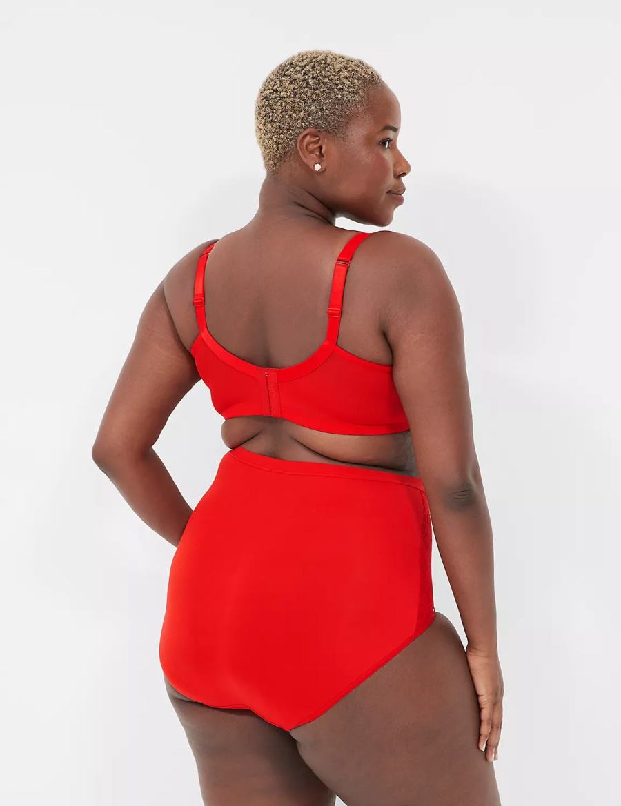 Lane Bryant Unlined with Lace Overlay Balconette BH Dames Rood | KAT4713VO