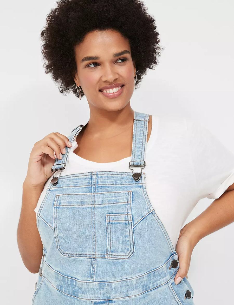 Lane Bryant Wide Leg Denim Overall Dames Lichtblauw | AUD7253OF