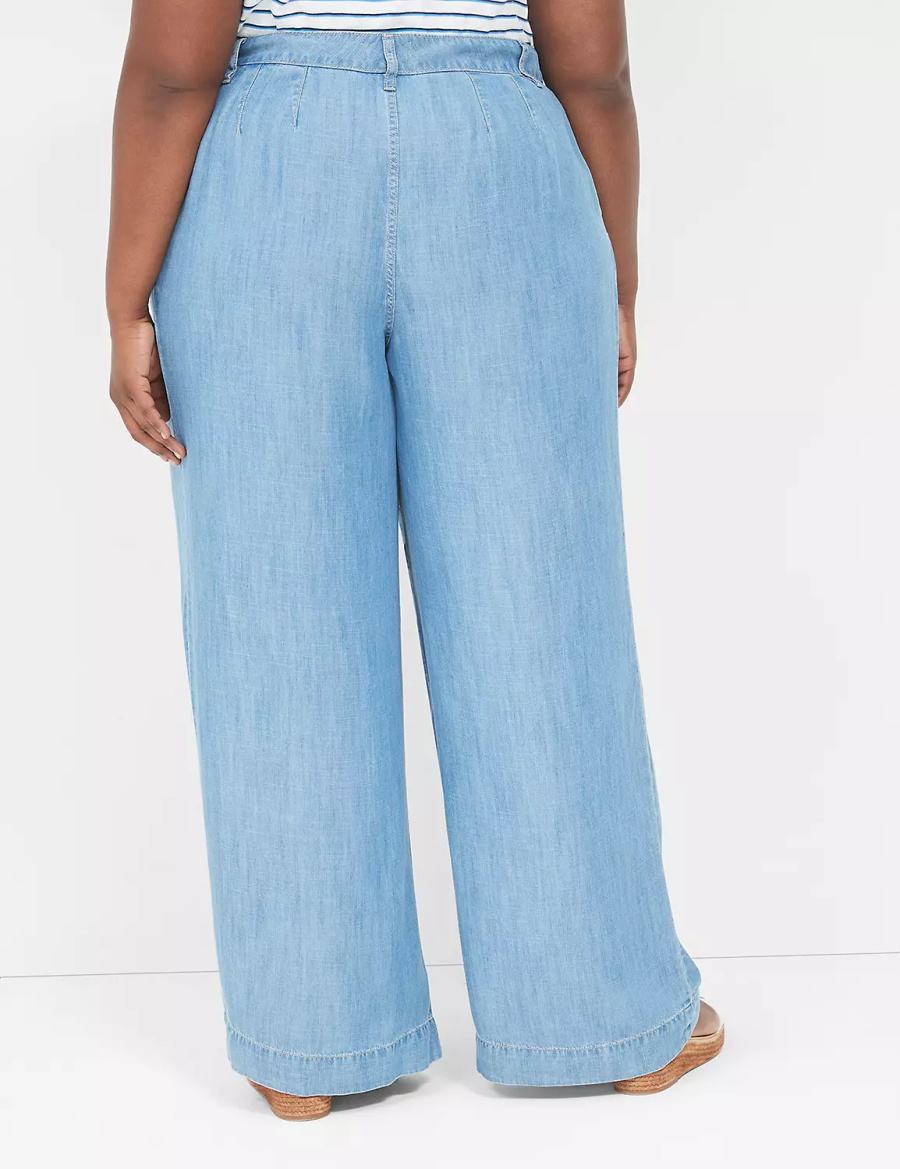 Lane Bryant Wide Leg Trouser Fluid Jeans Dames Blauw | ONK5188GF