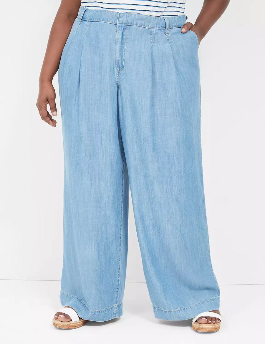 Lane Bryant Wide Leg Trouser Fluid Jeans Dames Blauw | ONK5188GF