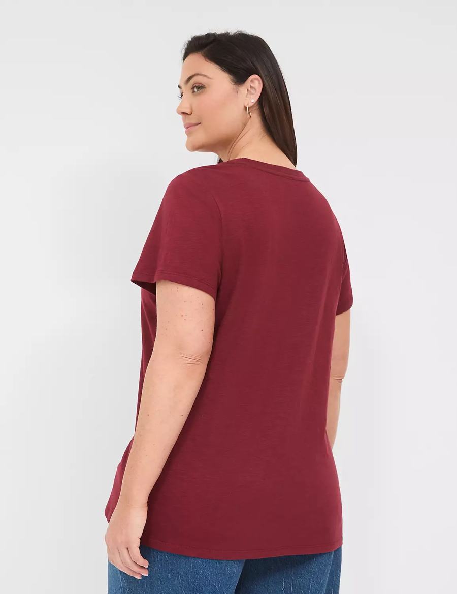 Lane Bryant Yellowstone Dutton Ranch Graphic Tee T-shirts Dames Rood | ZUS9767RC